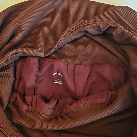 Anthropologie Dropped Yoke-Waist Maxi Skirt Cocoa Brown Sheer Layer Lined - Picture 5 of 7